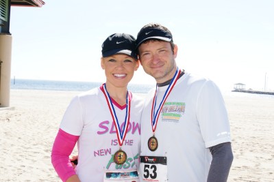 My husband and me after the Long Beach Carnival Classic Half Marathon. 1/26/13